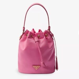 Prada Pink Nylon Drawstring bucket bag